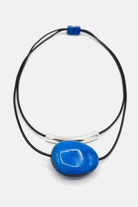 Pretty Pink Jewellery Barra Seed Necklace Blue
