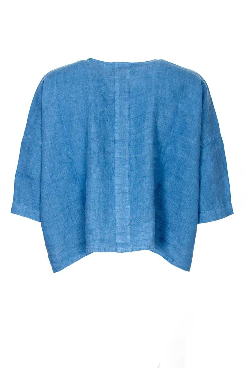 Grizas Blue Boxy Linen 71170 Jacket