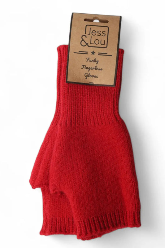 Cosy Plain Knit Fingerless Gloves