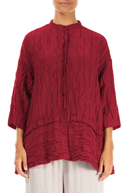 Flared Crinkle Silk 52230 Shirt