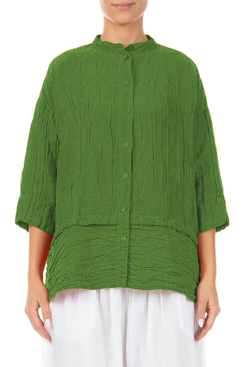 Flared Crinkle Silk 52230 Shirt