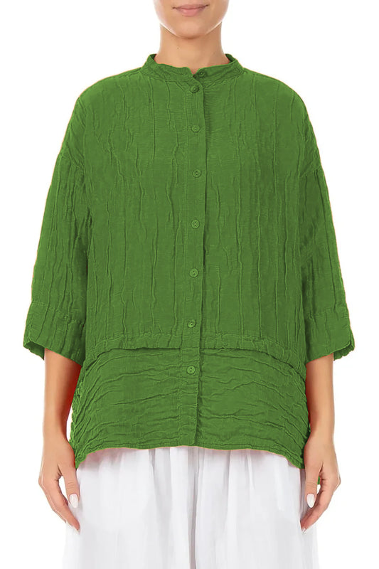 Flared Crinkle Silk 52230 Shirt