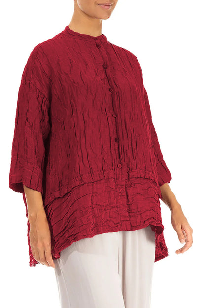 Flared Crinkle Silk 52230 Shirt