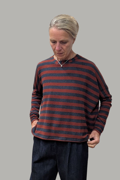 Flared Stripe Sweater