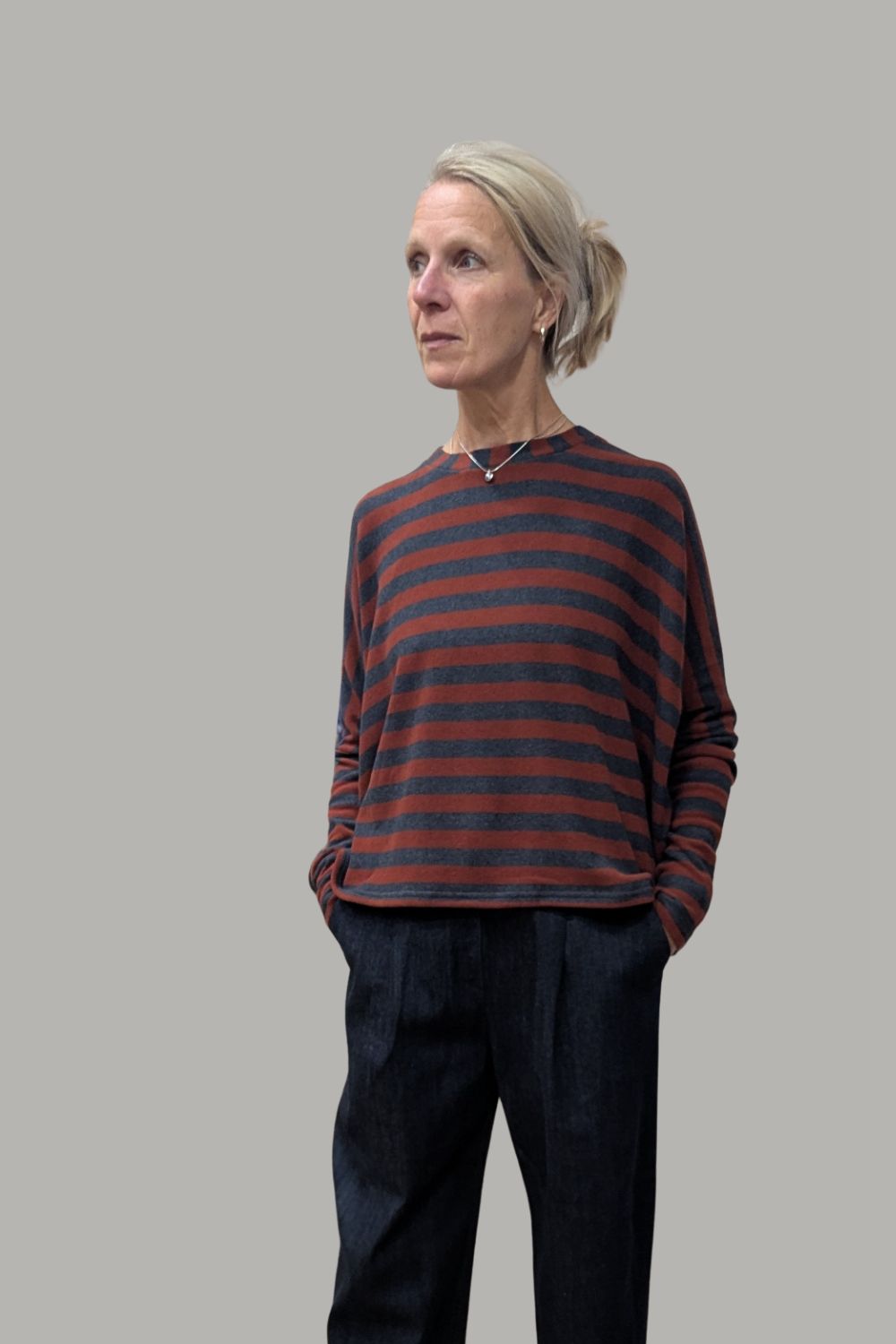 Flared Stripe Sweater