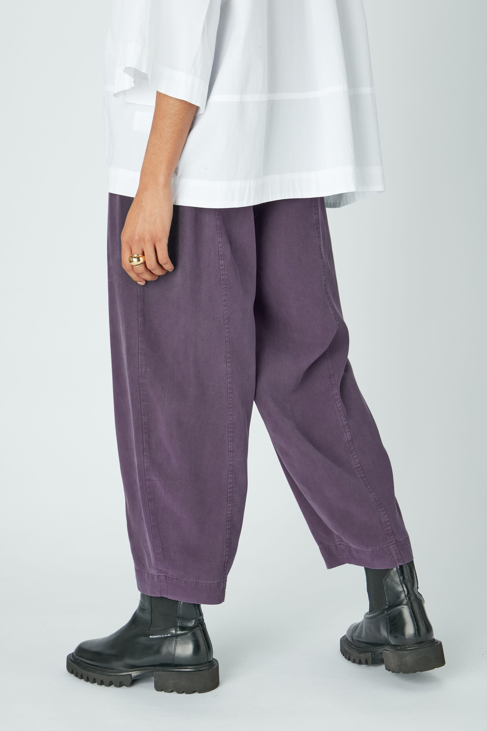 Sahara Fluid Twill Bubble Trousers Prune Purple