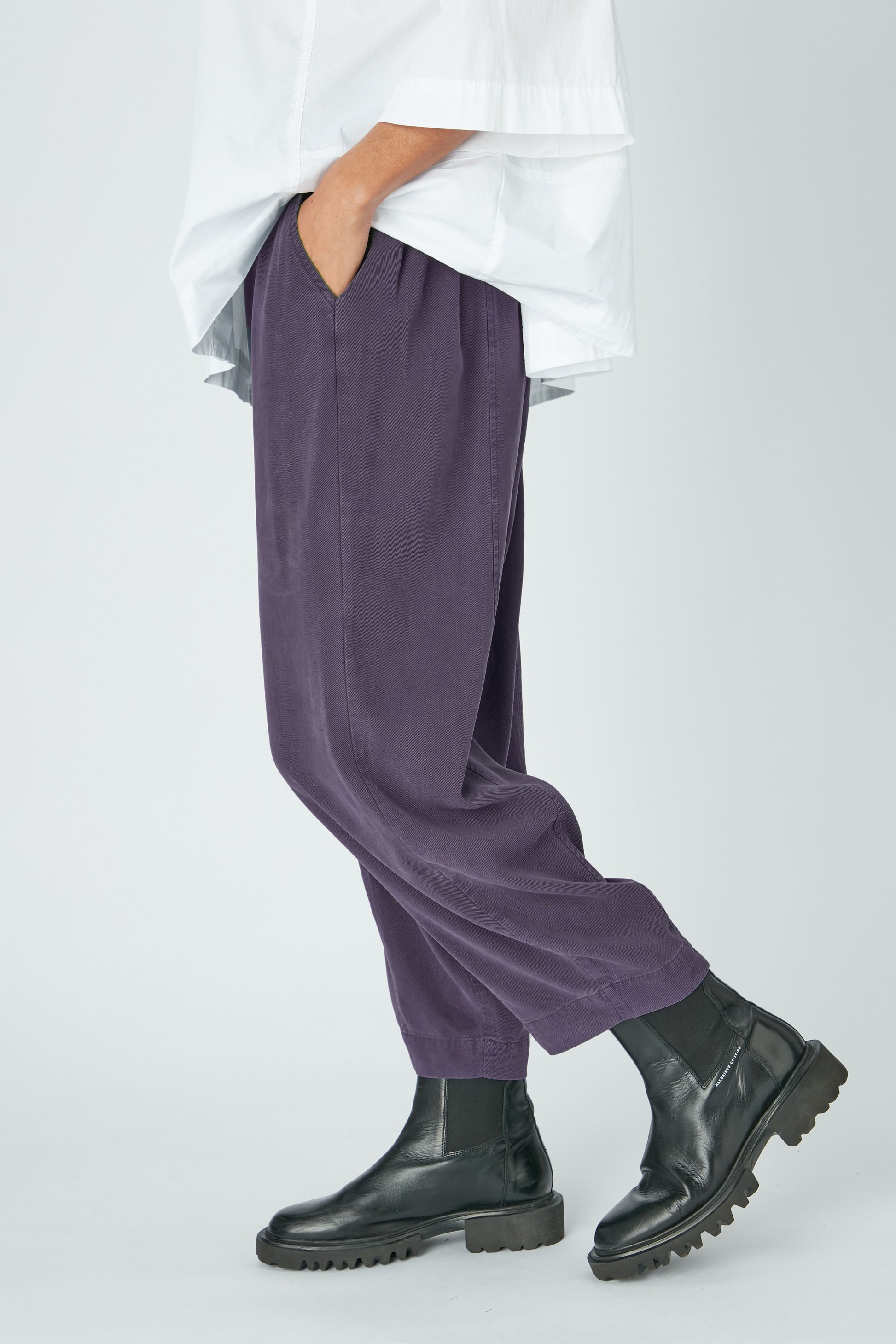 Sahara Fluid Twill Bubble Trousers Prune Purple