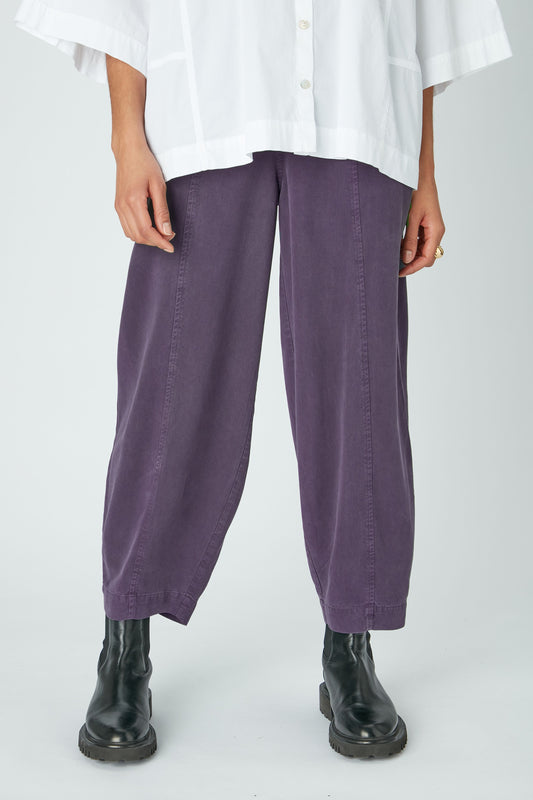 Sahara Fluid Twill Bubble Trousers Prune Purple