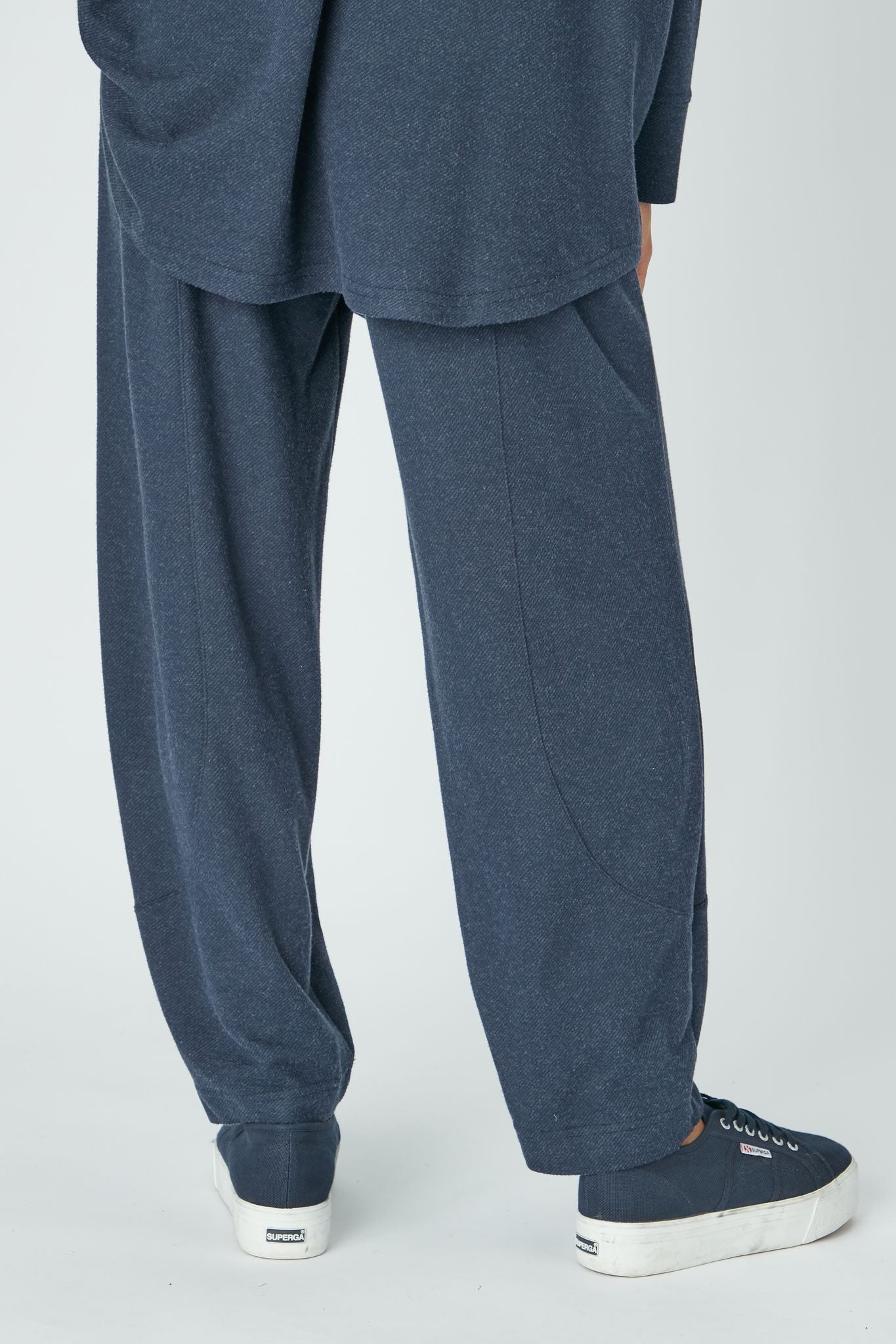 Sahara Marl Jersey Bubble Trousers Midnight Blue
