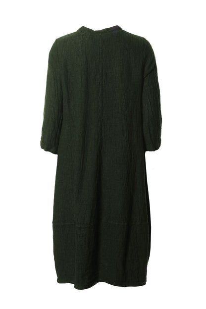 Grizas Front Pleat Woven Linen 91727 Dress Green Green