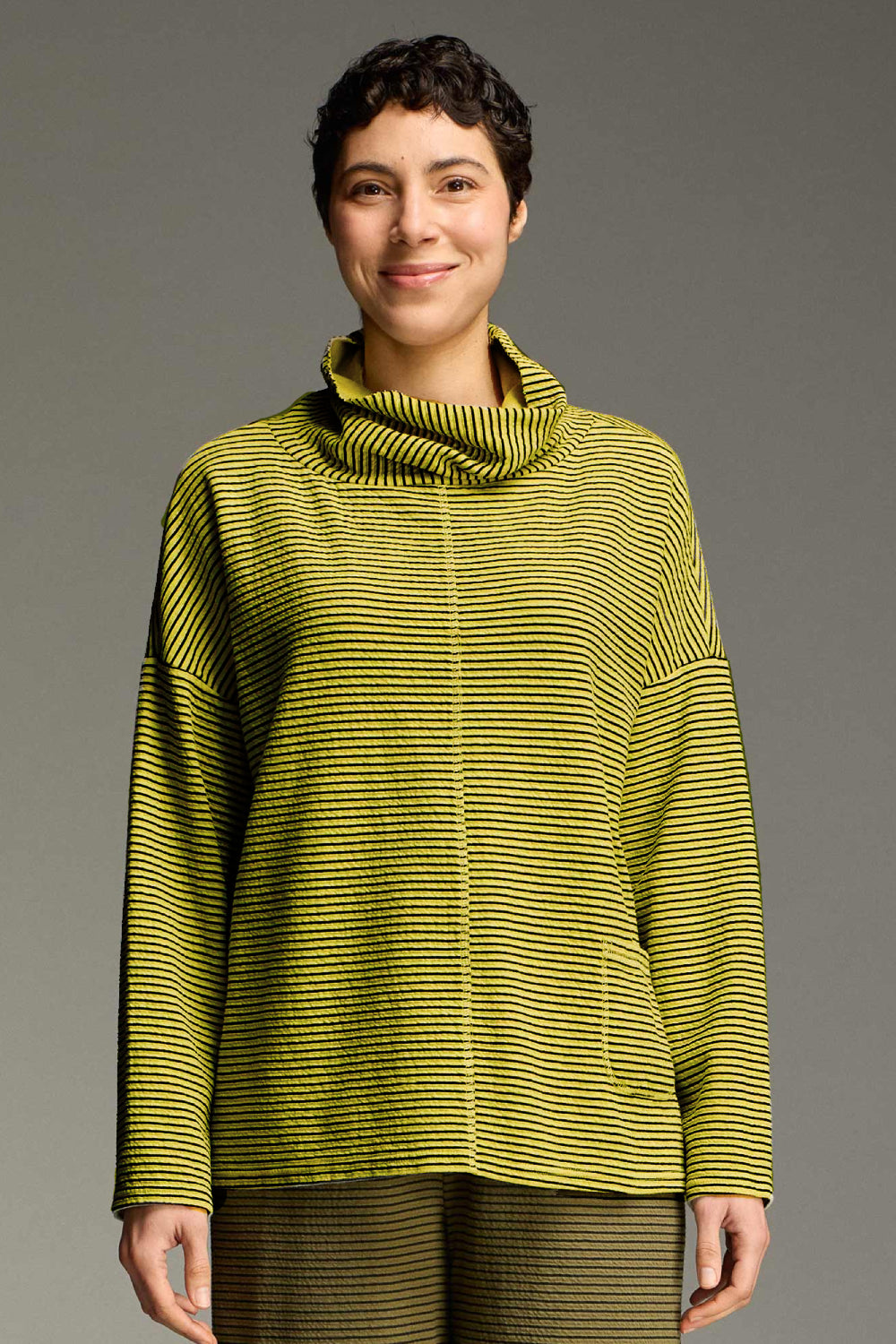 Funnel Double Stripe Pullover