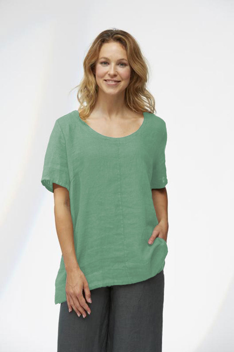 Yellow Label Short Sleeve Blouse Green Green
