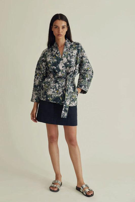 Komodo Kishi Quilted Jacket Teal Green Green