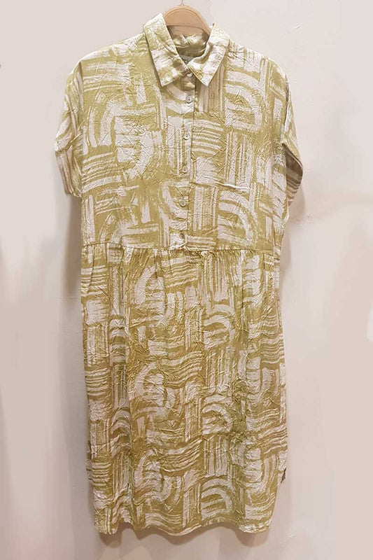 Capri Clothing Brush Stroke Dress Khaki
