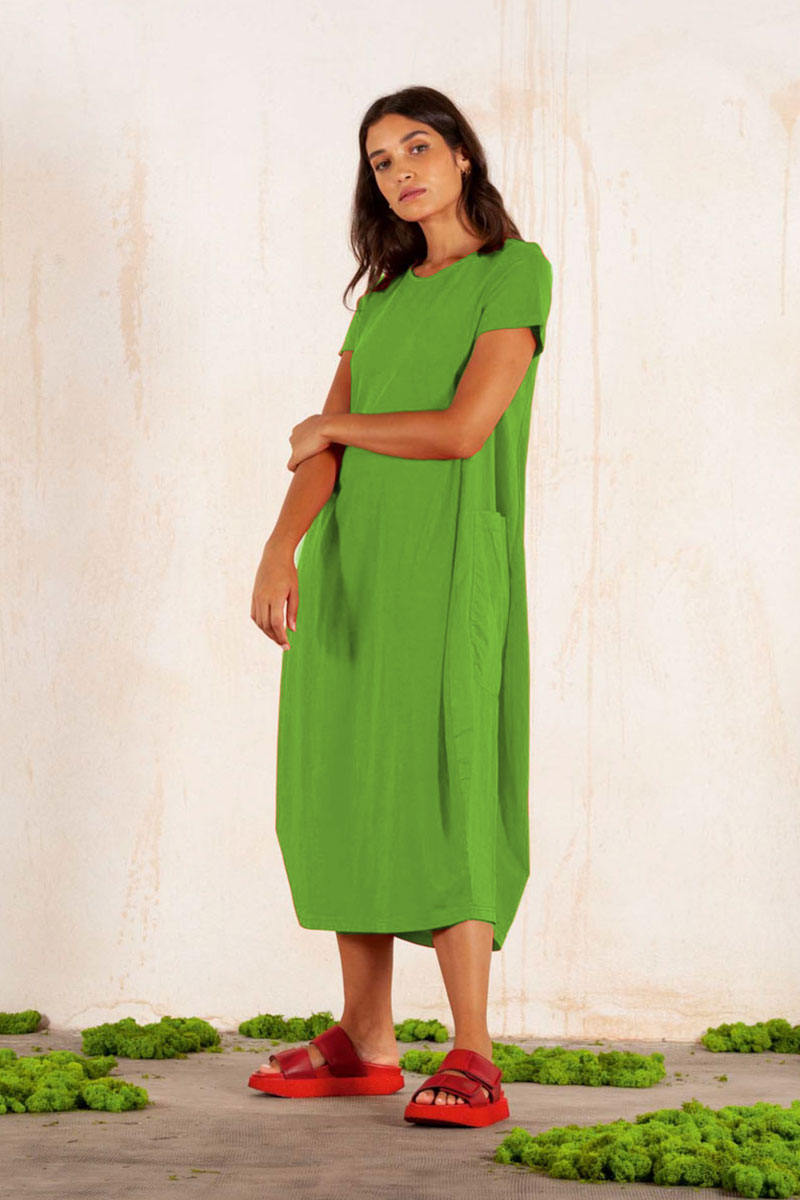 Mama B Munch Dress Avocado Green