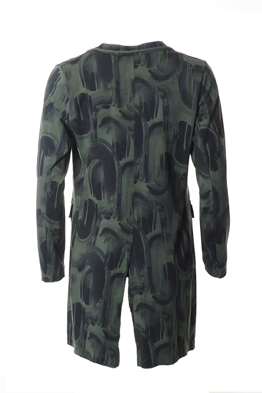 Grizas Abstract Swirl Cotton 71262 Long Jacket Green