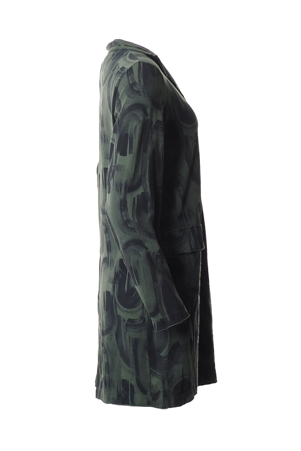 Grizas Abstract Swirl Cotton 71262 Long Jacket Green Green