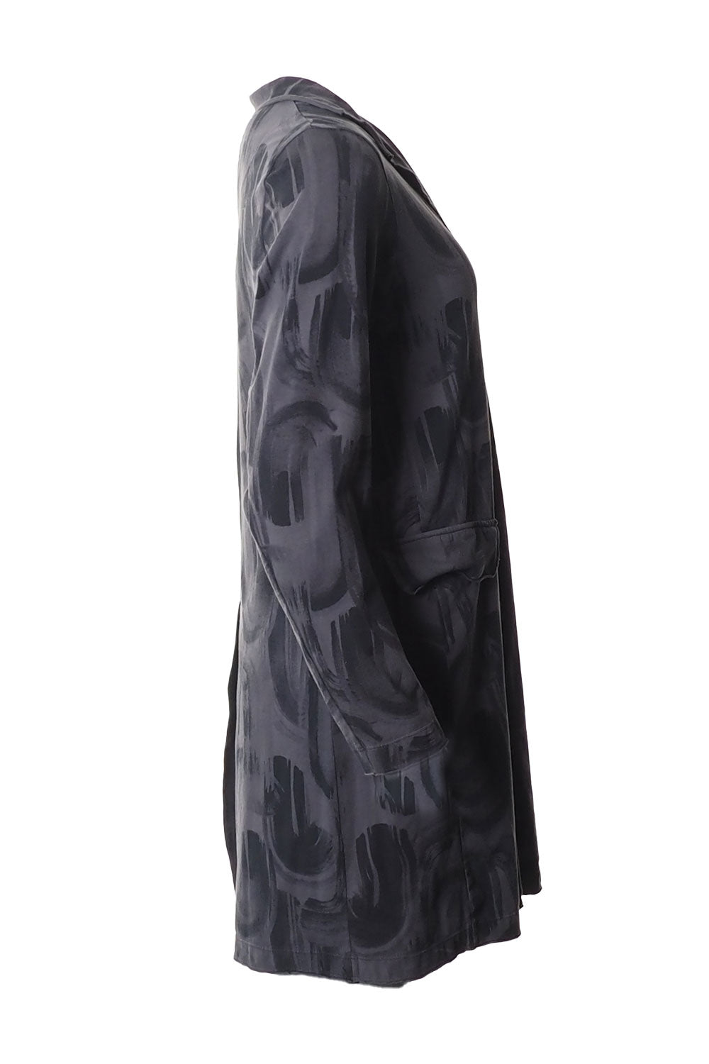 Grizas Abstract Swirl Cotton 71262 Long Jacket Grey Grey