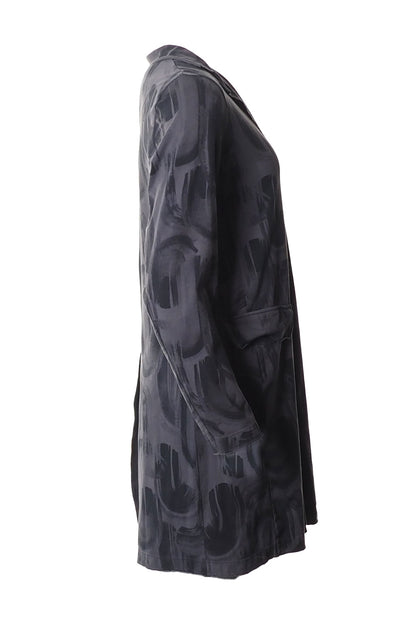 Grizas Abstract Swirl Cotton 71262 Long Jacket Grey Grey