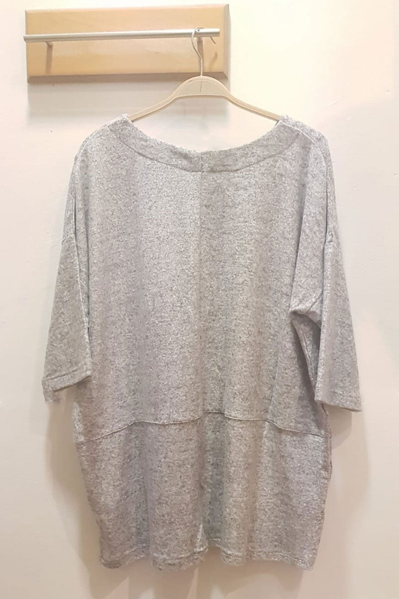 Thing Clothing 6504 Soft Knit Jumper Grey Melange
