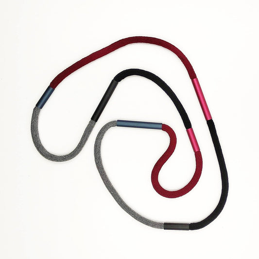 Christina Brampti K1827 Aluminium and Silk Cord Necklace Red