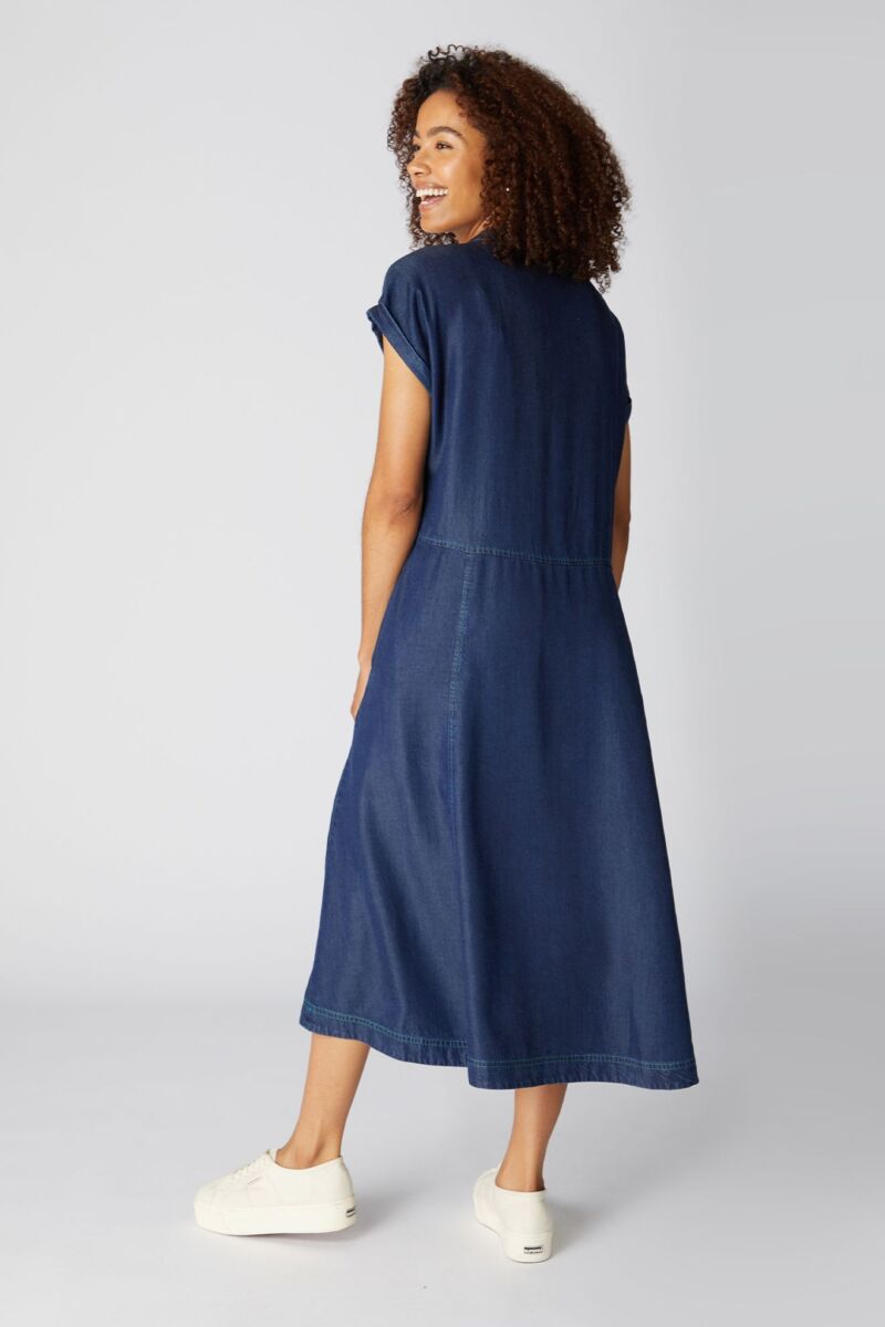 Sahara Fluid Denim Shirt Dress