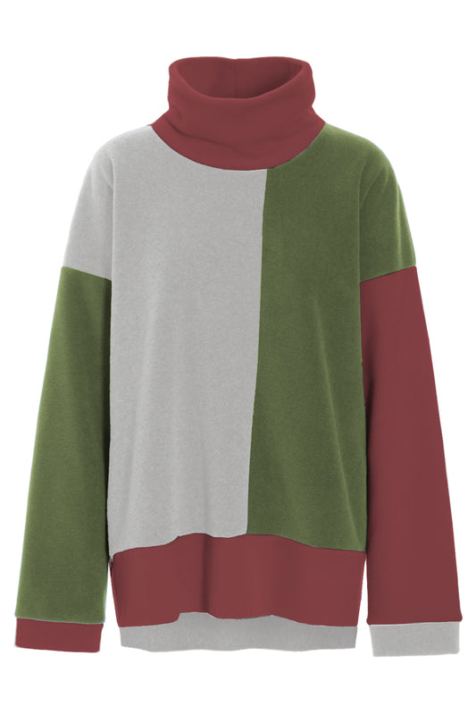 Patch High Neck Fleece