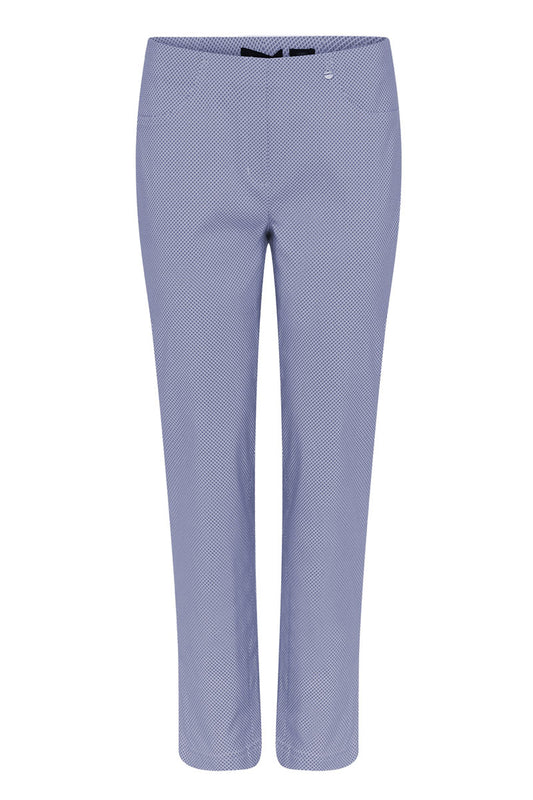 Robell Bella 09 68cm Trousers Navy Houndstooth Blue