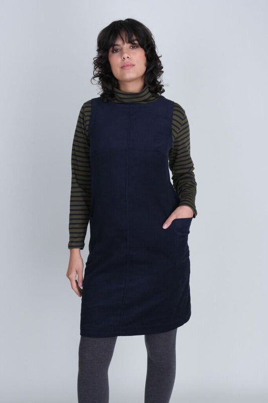 Bibico Eva Pinafore Dress Navy Cord Blue