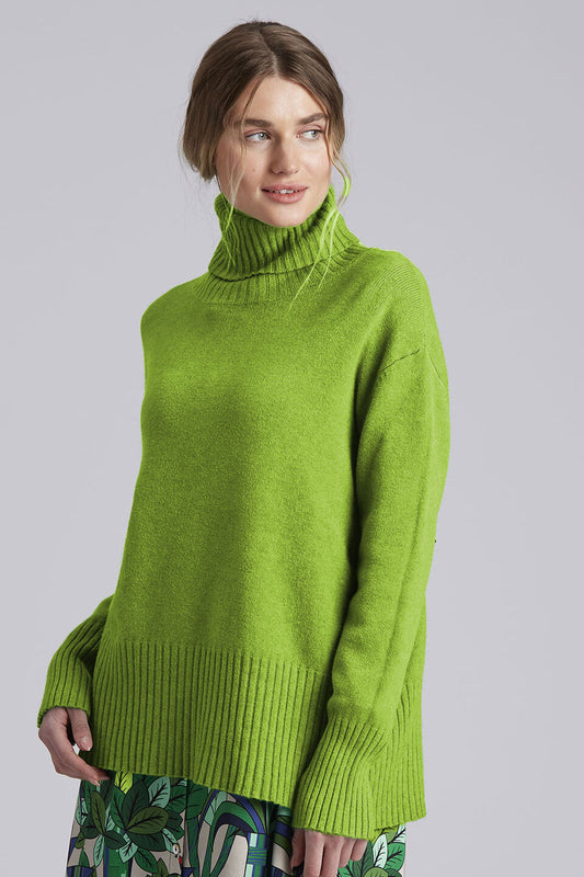 Yellow Label Rollkragen Roll Neck Sweater Kiwi Green