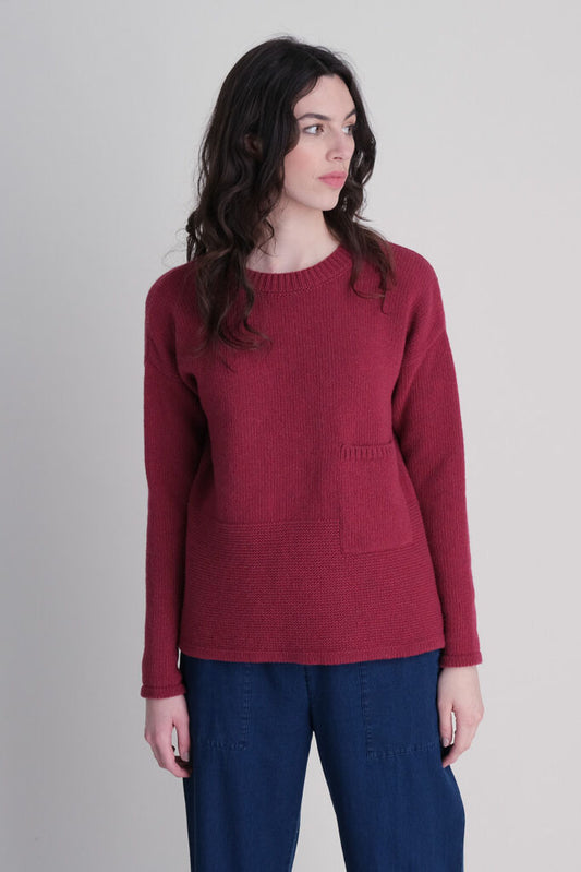 Bibico Davina Boxy Wool Jumper Red Red