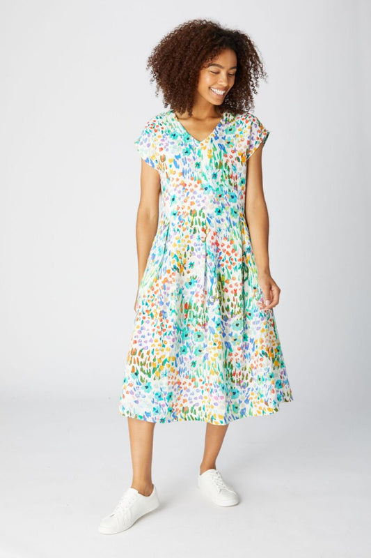Sahara Wild Garden Linen Dress Multi