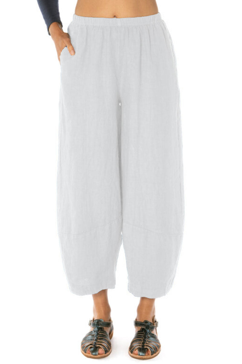 Cut Loose Linen Lantern Pant White White