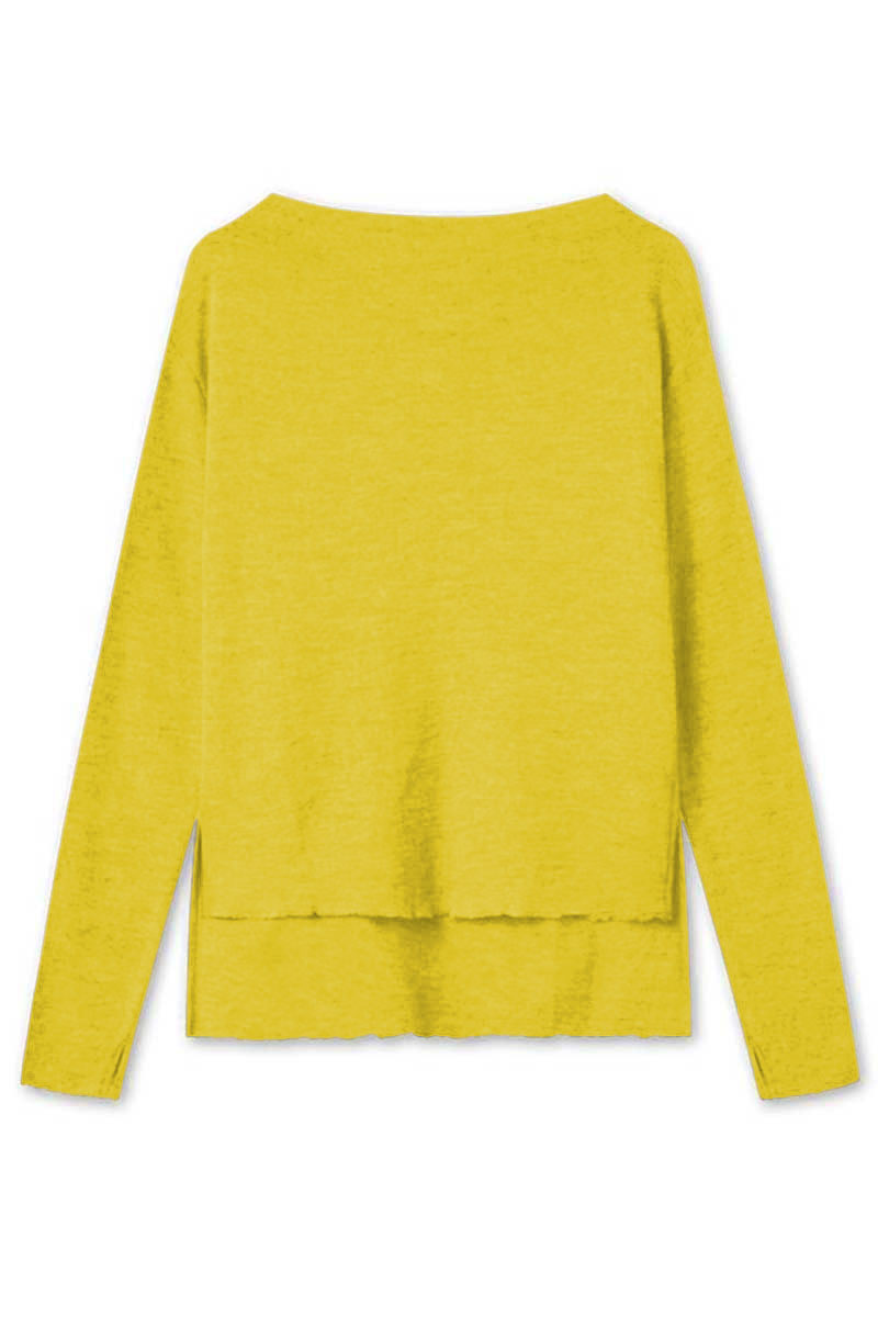 By Basics High Neck Shirt With Slits Lemon Curry