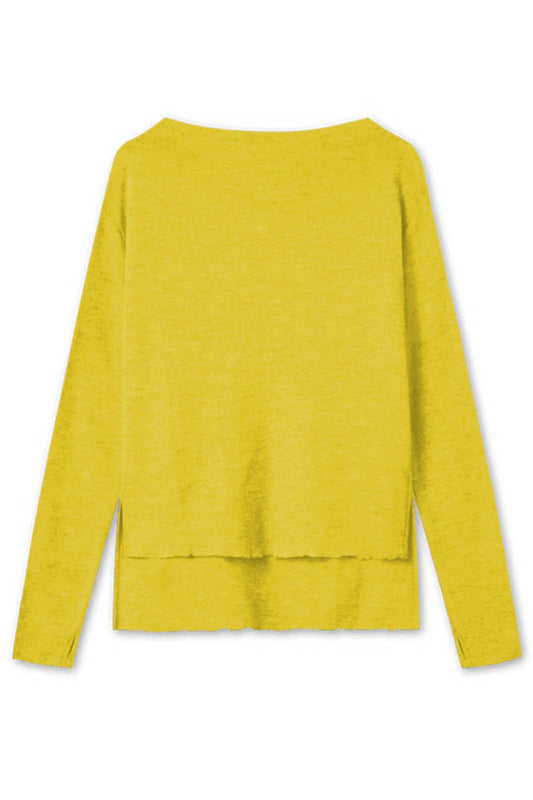 By Basics High Neck Shirt With Slits Lemon Curry