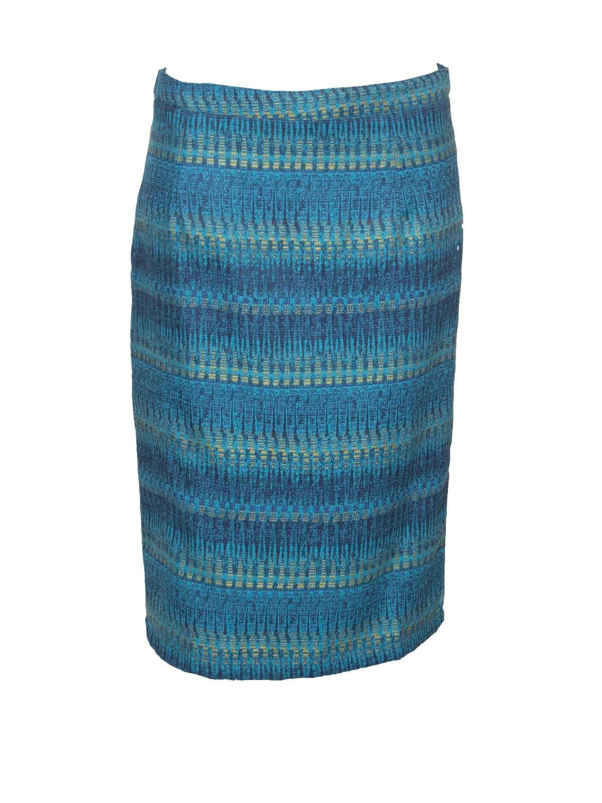 Lily and Me Woven Jacquard Pencil Skirt Blue