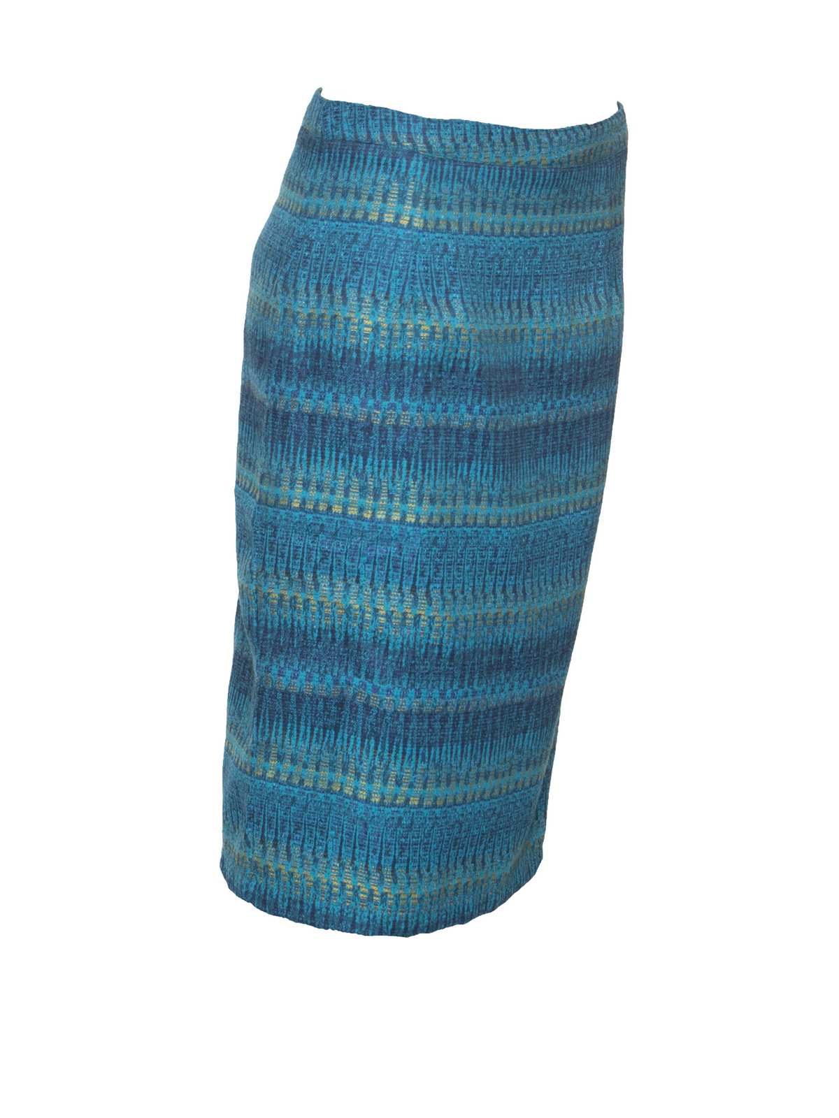 Lily and Me Woven Jacquard Pencil Skirt Blue