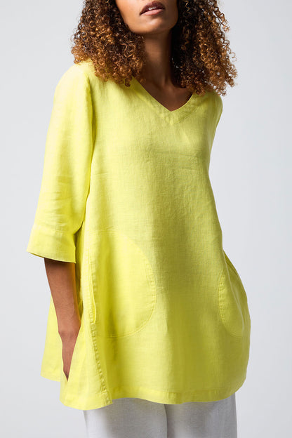 Sahara Linen Pocket Detail Tunic Canary