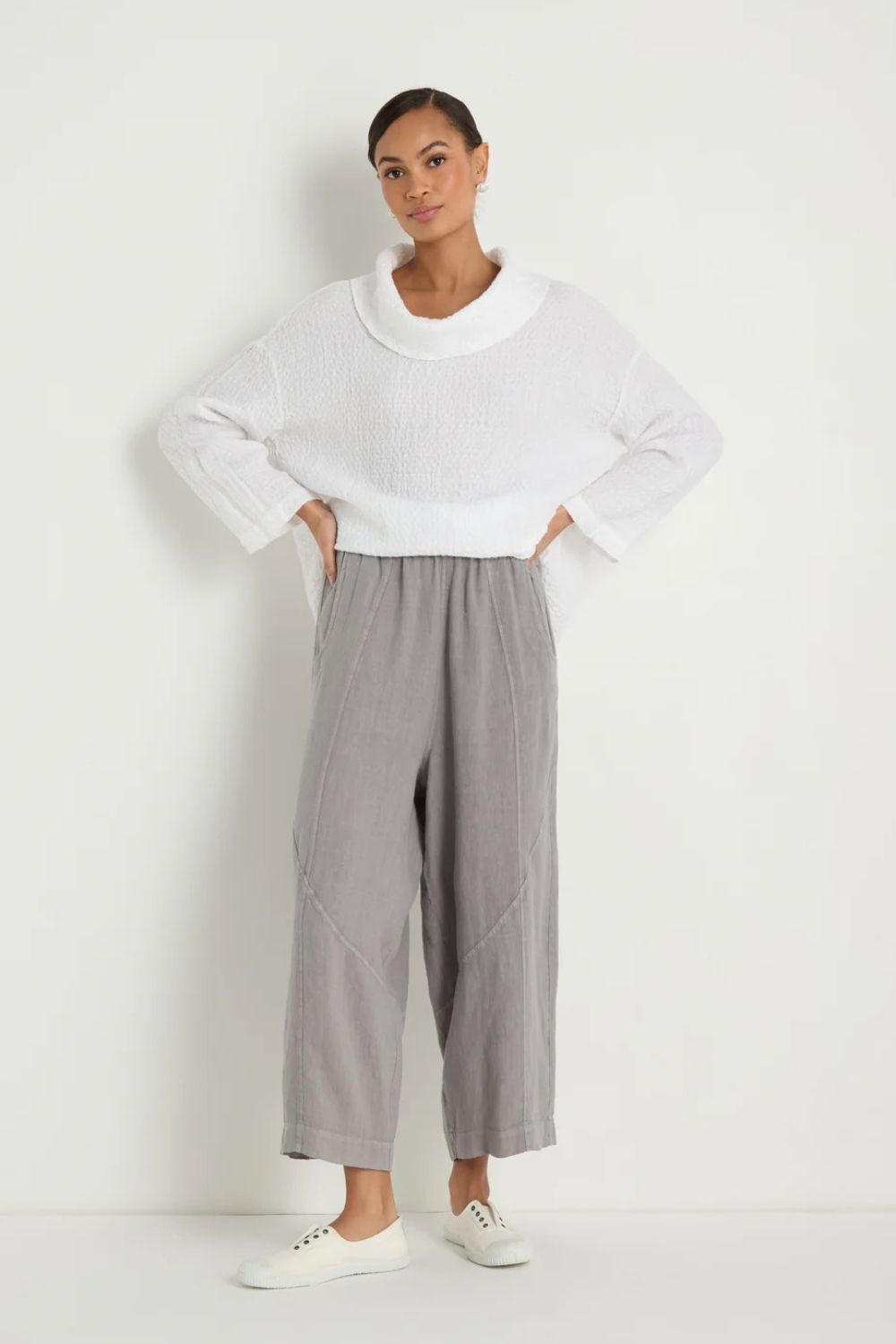 Linen Curved Seam Bubble Trousers