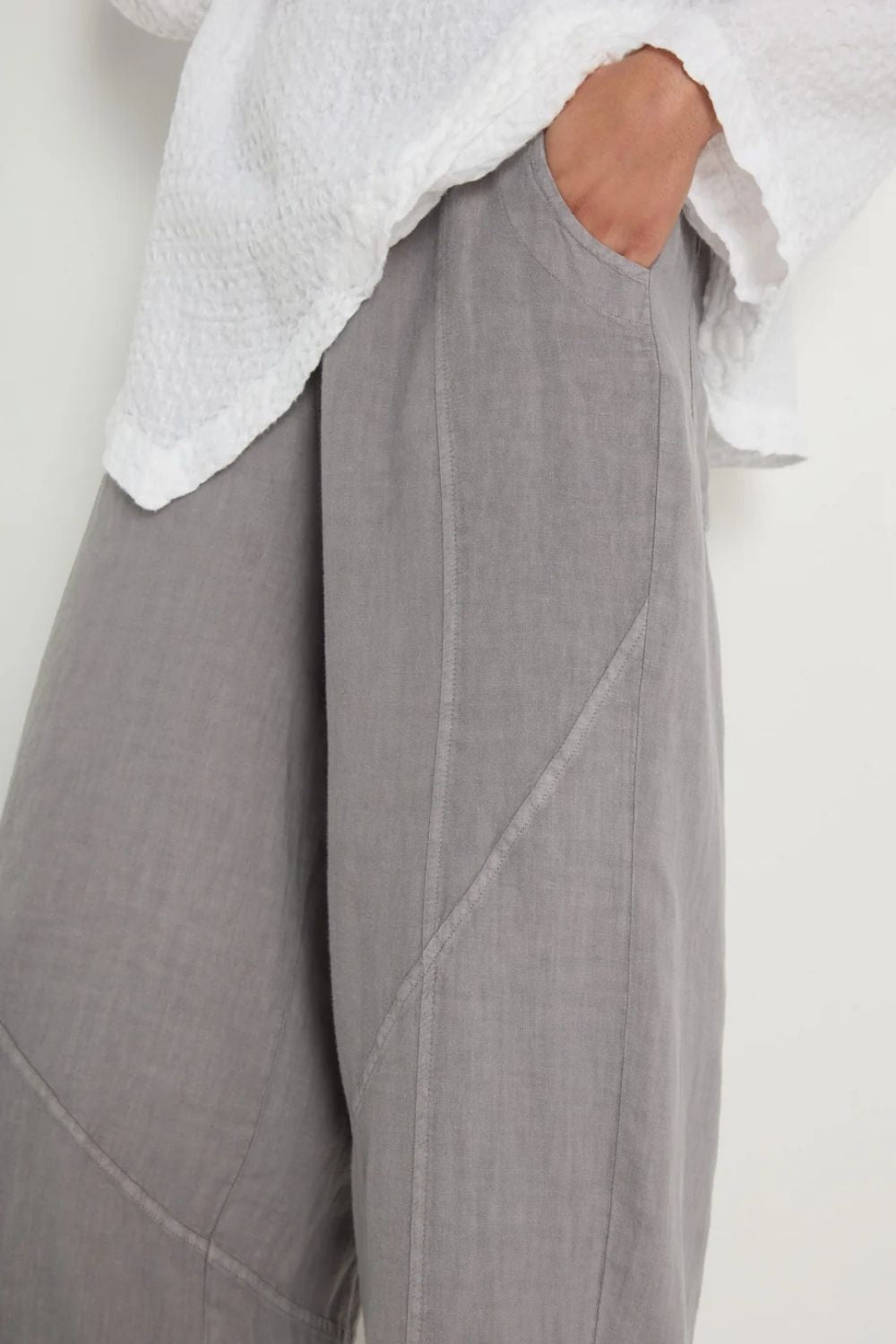 Linen Curved Seam Bubble Trousers