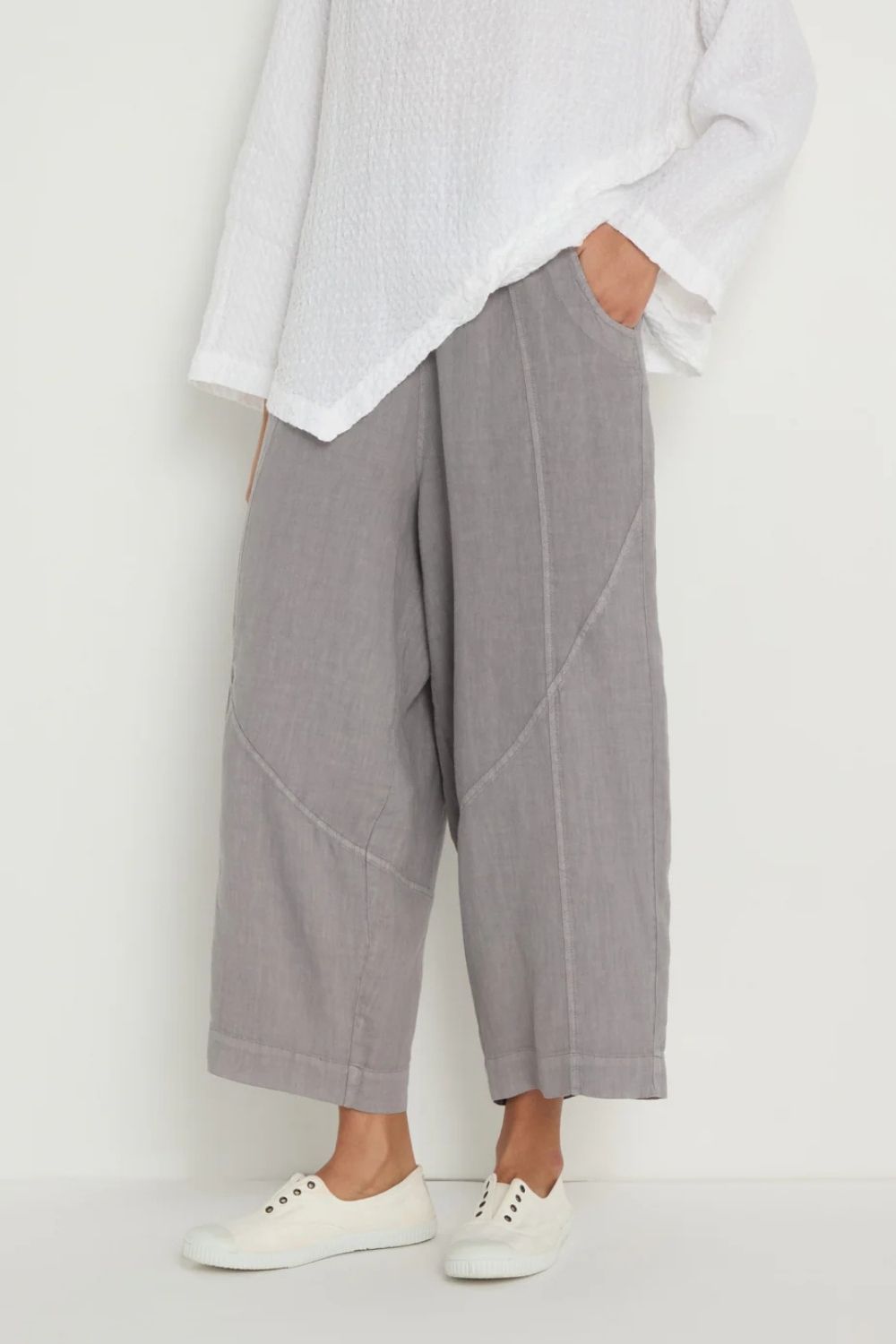 Linen Curved Seam Bubble Trousers