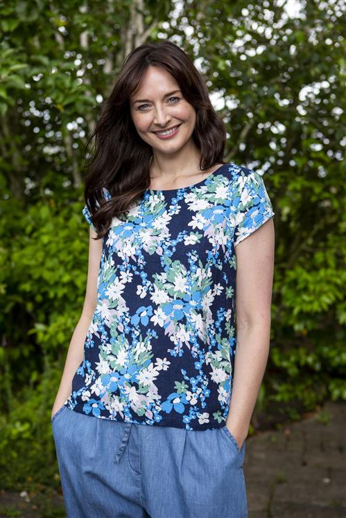 Lily and Me Sun and Shade Top Peony Navy