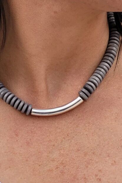 Pretty Pink Jewellery Manaus Necklace Grey