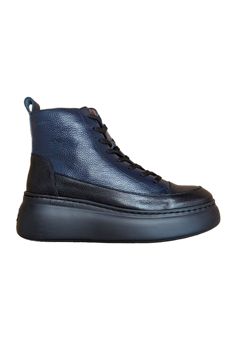 Wonders Maya Lace Up Boot Evening Blue