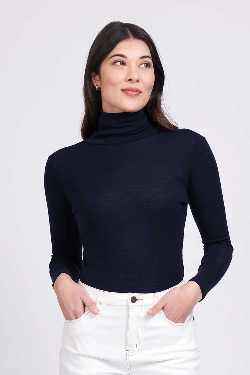 Fine Merino Polo Neck