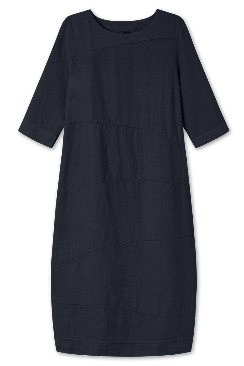 By Basics Long Cuttings Dress Midnight Blue Blue