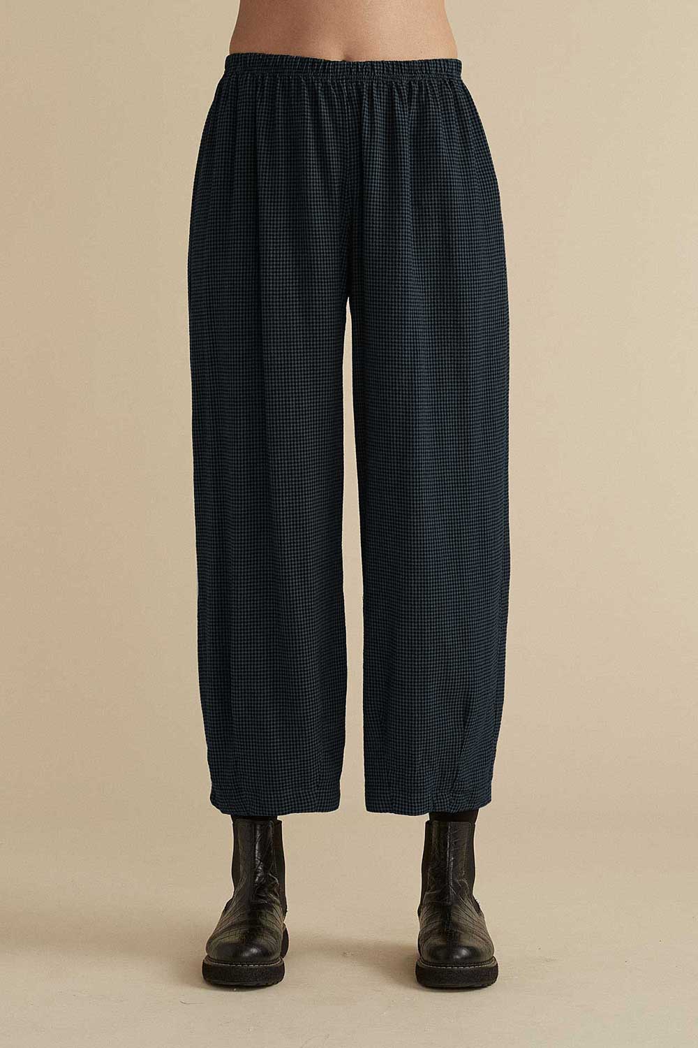 Mini Check Cropped Dart Pants
