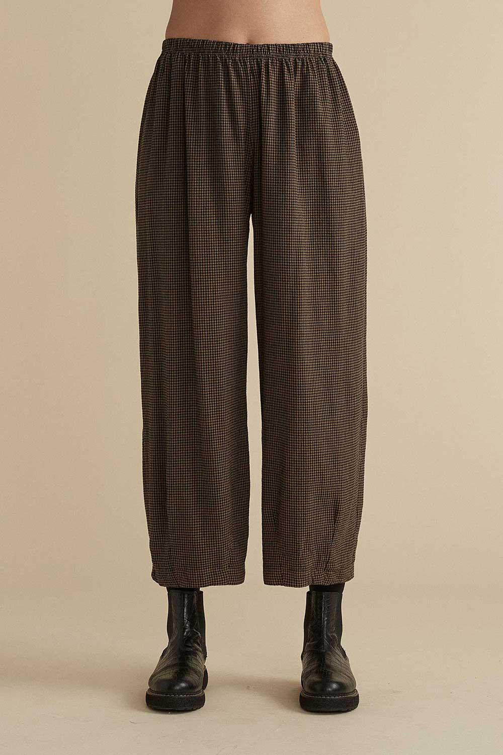 Mini Check Cropped Dart Pants