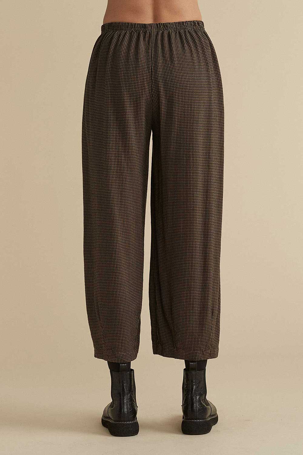 Mini Check Cropped Dart Pants