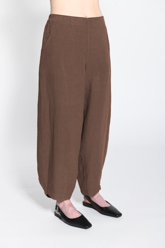Linen Bubble Back Seam Trousers